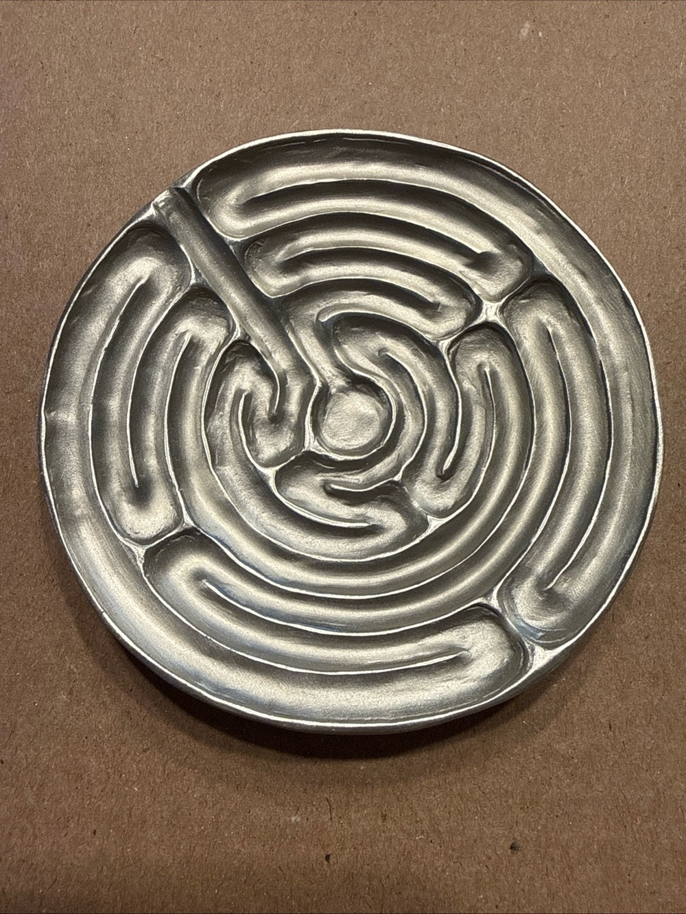 Cynthia Webb 4.5" Pewter Finger Labyrinth  – Hand finished & Signed in USA
